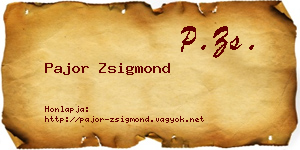 Pajor Zsigmond névjegykártya